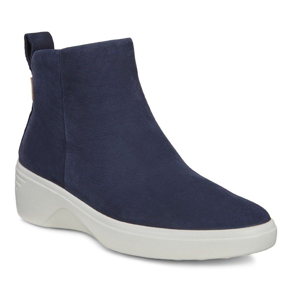 Botas Mujer - ECCO Soft 7 Wedge - Azul Marino - SXV960347